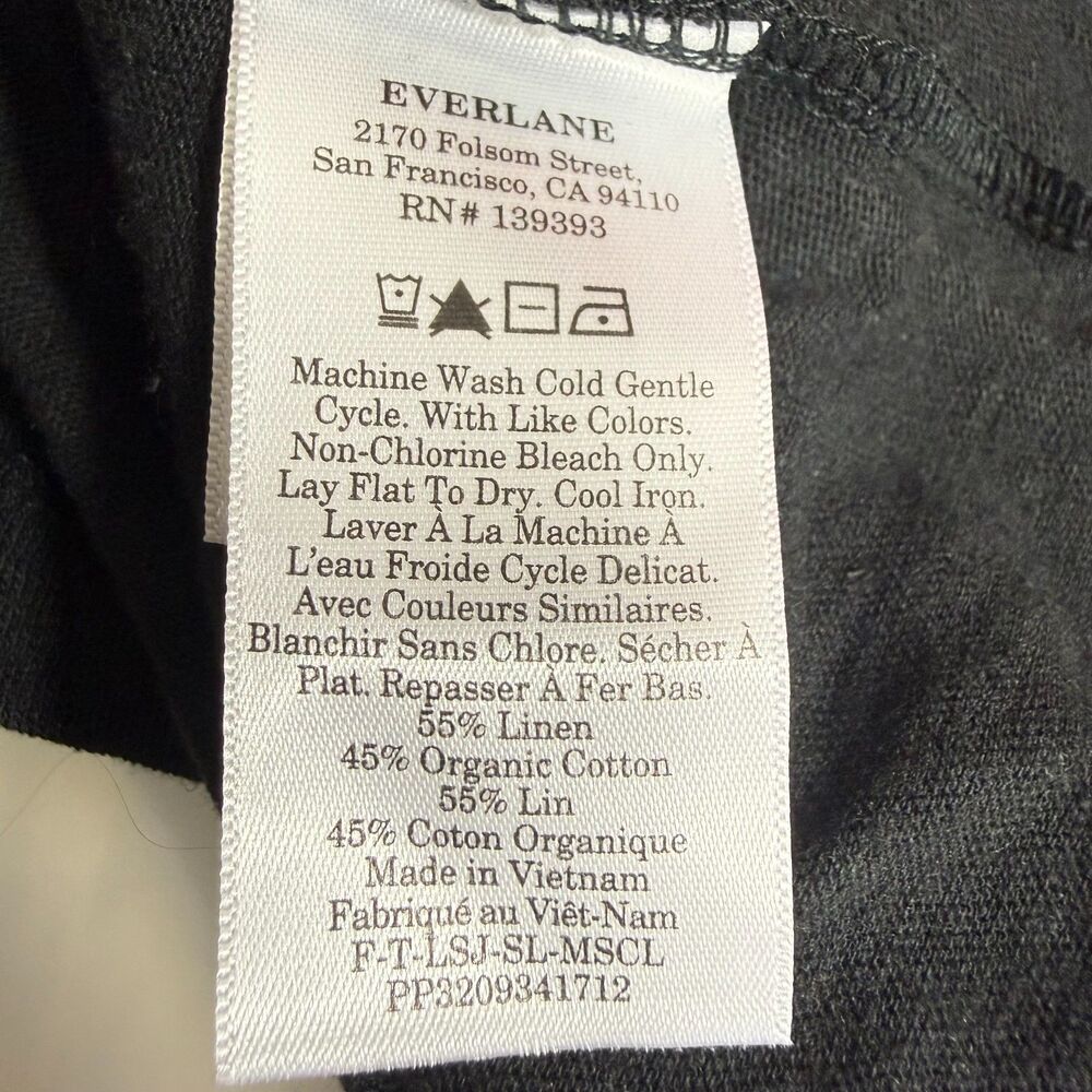 Everlane The Muscle Tee In Cotton Linen M Black Crew Boxy Cool Minimal NWT B88 - Picture 5 of 5